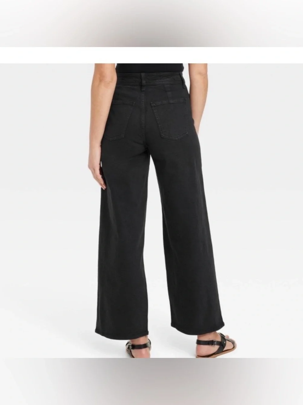 Target Universal Thread Sailor Wide Leg High-Rise Black Women's Jeans Size 6 - Picture 3 of 11
